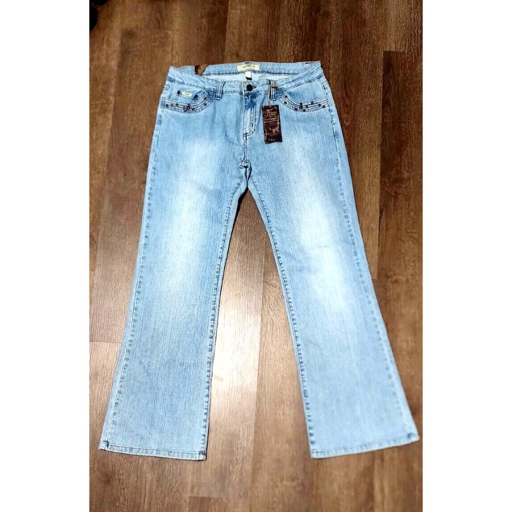 NEW Clash Jeans Size 15 Light Wash Blue Bootcut‎ Low Rise Women's Jeans